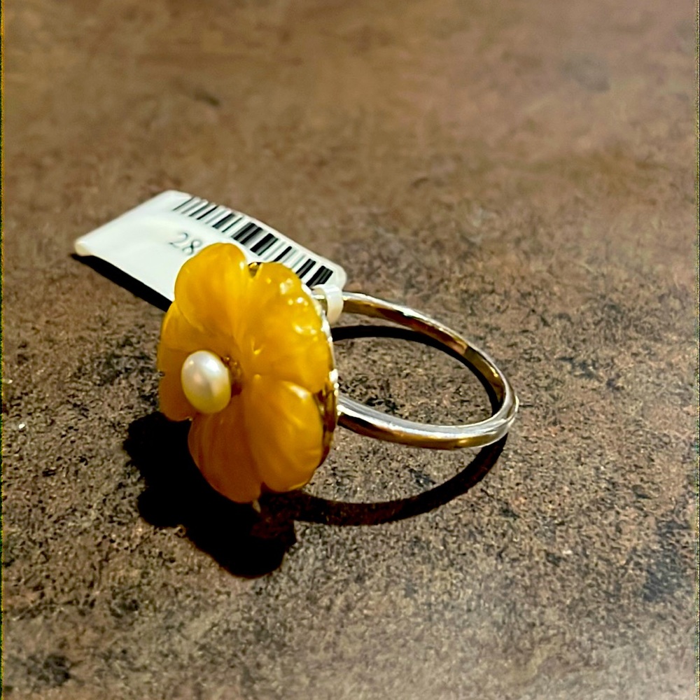 925 silver Amber ring